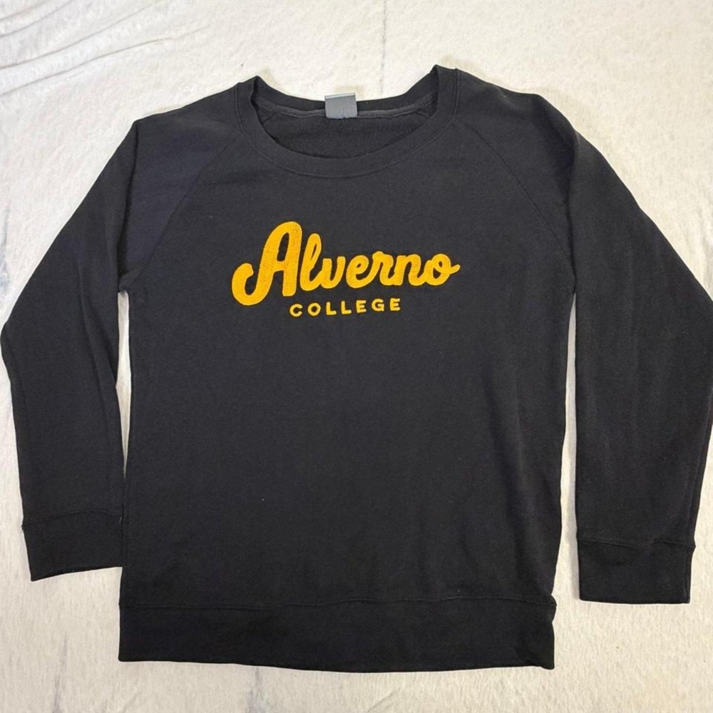 Alverno College Sweatshirt XL Black MV Sport Pullover Crewneck College Logo